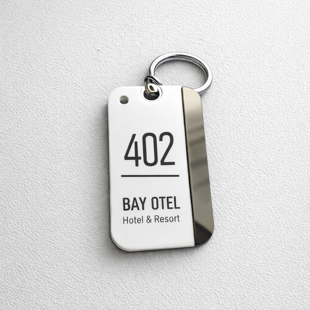 Gümüş Aynalı Otel Anahtarlığı