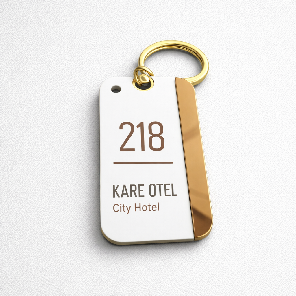 Gold Aynalı Otel Anahtarlığı